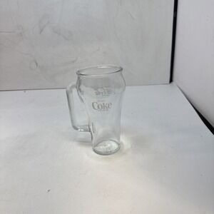 Libbey Canada  Vintage Coca-Cola Coke Glass With D Handle Coke Clear Drinking